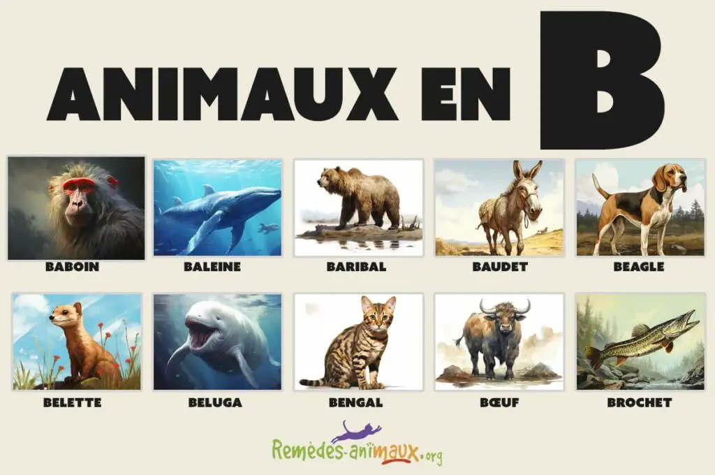 Liste des animaux en B