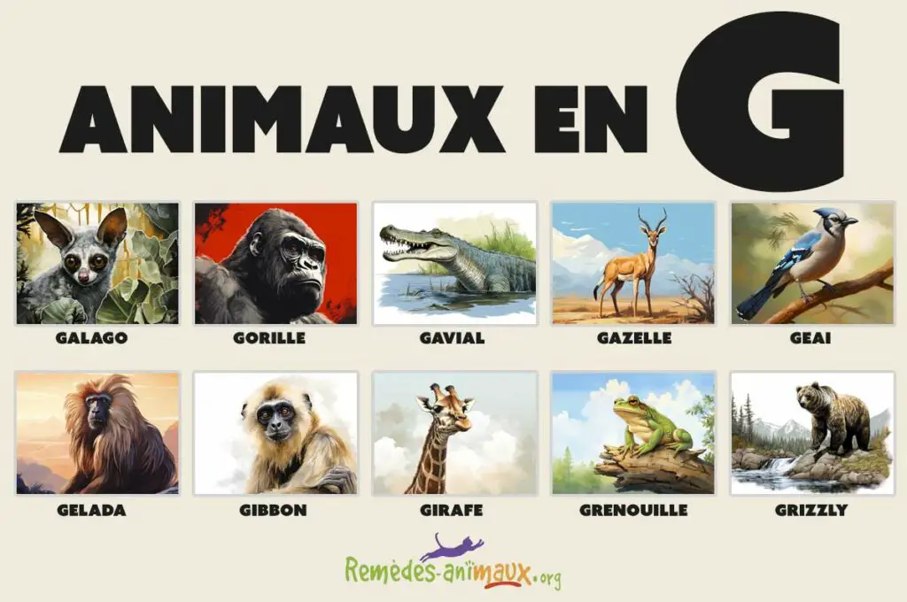 liste des animaux en G