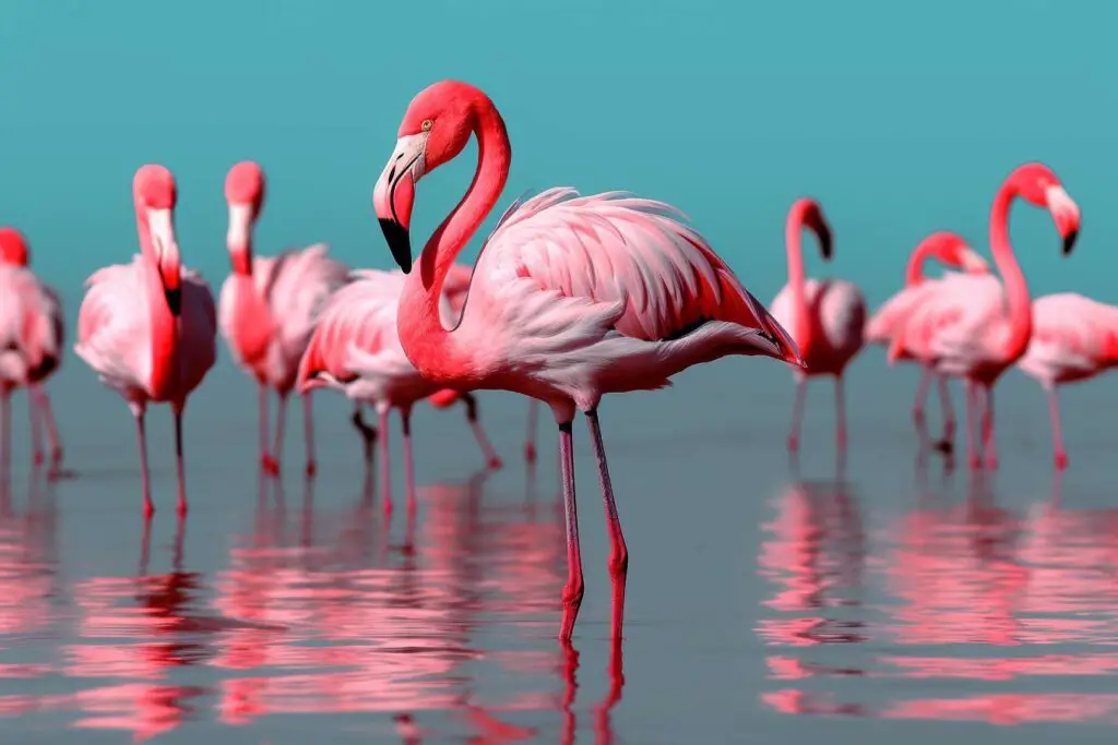 Le flamant rose, un animal avec comme première lettre le F