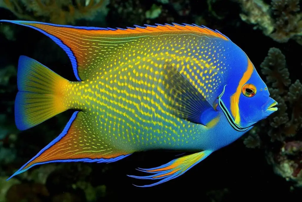 Queen Angelfish, un poisson qui commence par la lettre Q