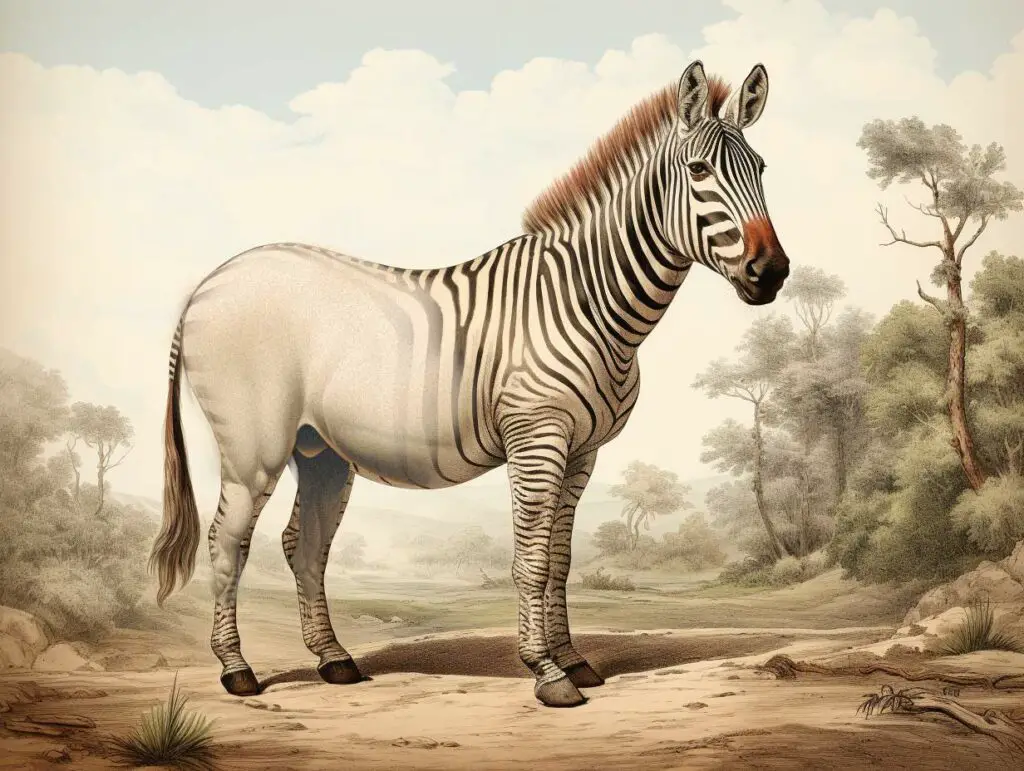 Animal en Q : Le Quagga, aujourd'hui disparu ©illustration Philippe Azzaretti