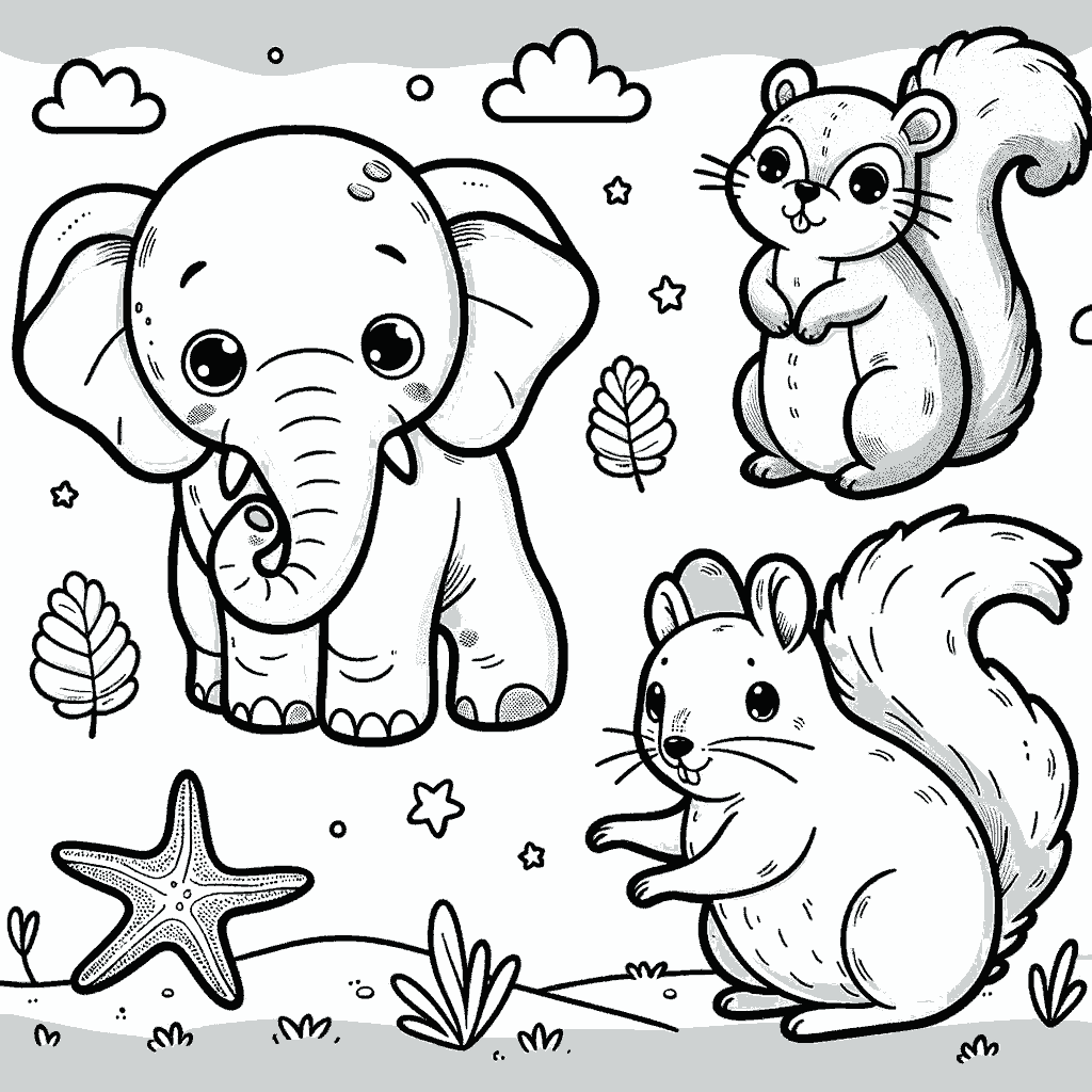 coloriage animaux qui commence par E